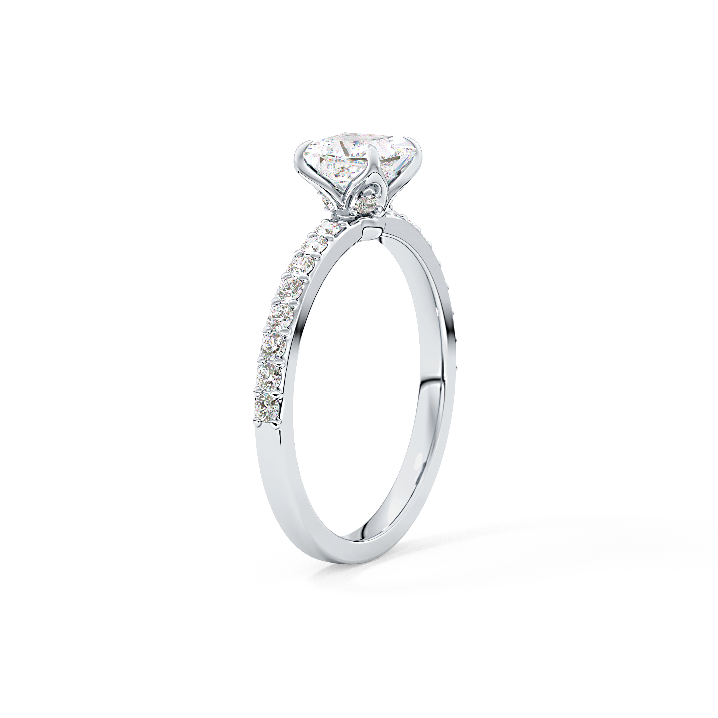 Princess Hidden Halo & Pave Lab Grown Diamond Engagement Ring