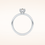 0.78 CT Princess Shaped Pave Moissanite Engagement Ring