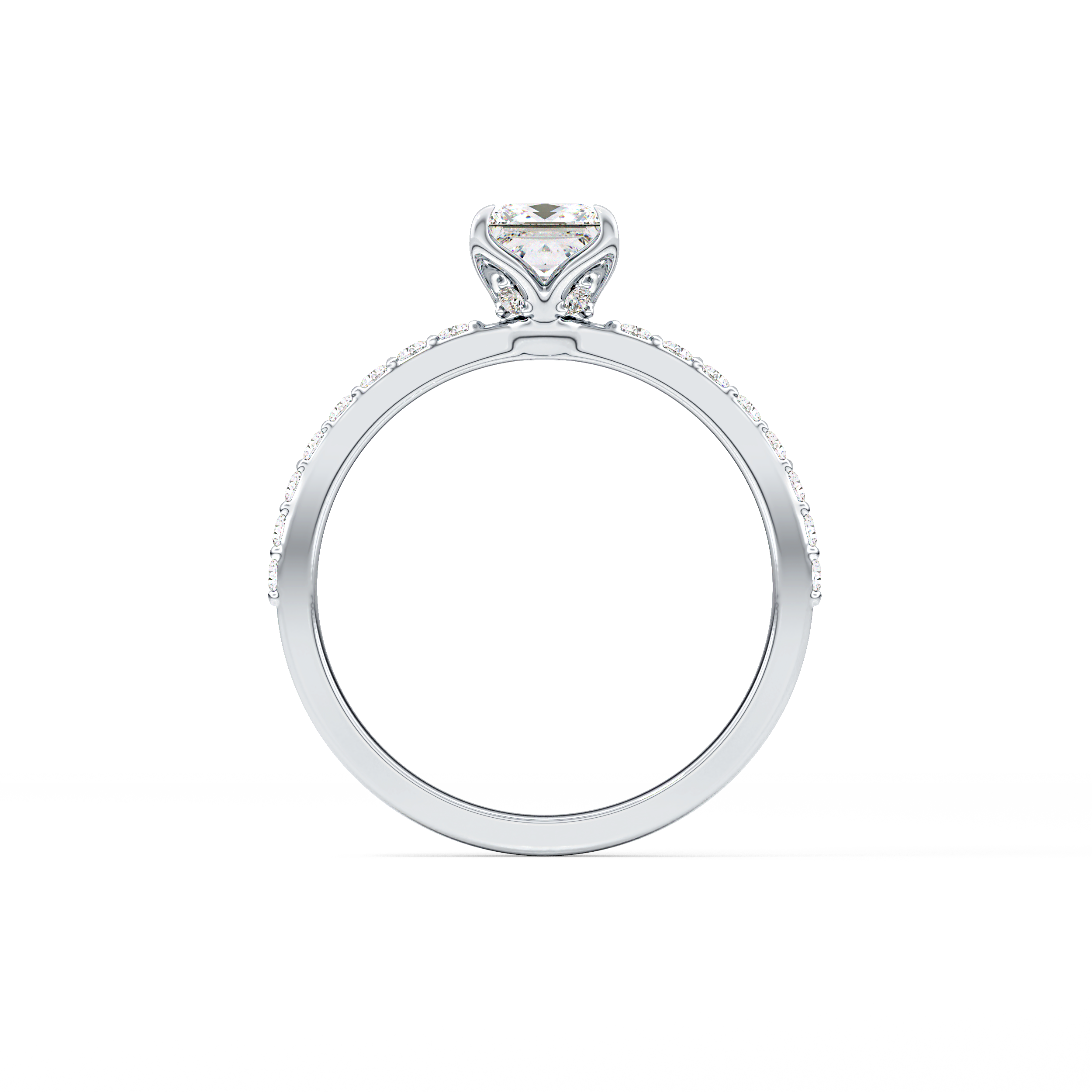 Princess Hidden Halo & Pave Lab Grown Diamond Engagement Ring