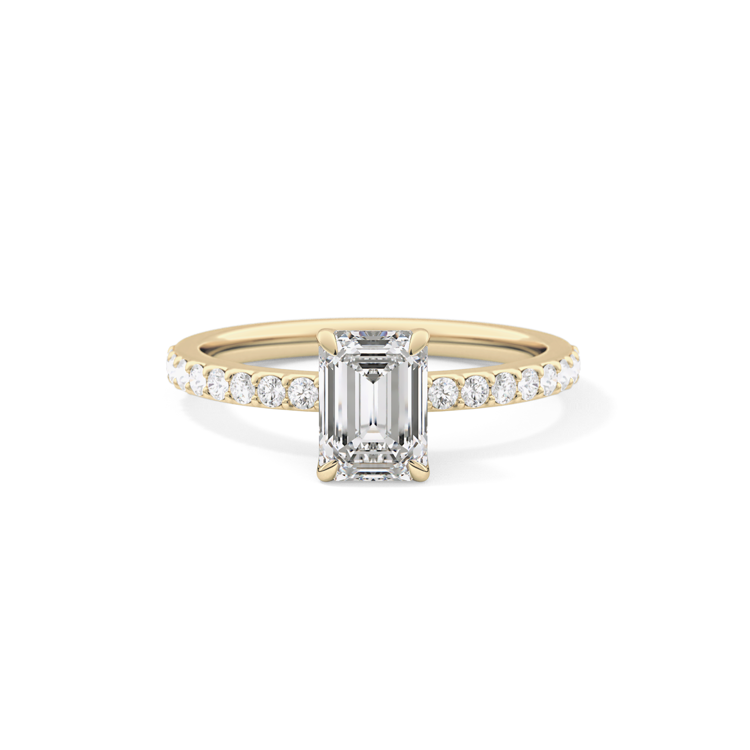 Emerald Pave Lab Grown Diamond Engagement Ring
