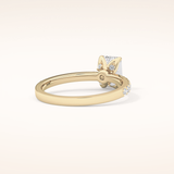 1.02 CT Emerald Shaped Pave Moissanite Engagement Ring