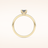 1.02 CT Emerald Shaped Pave Moissanite Engagement Ring