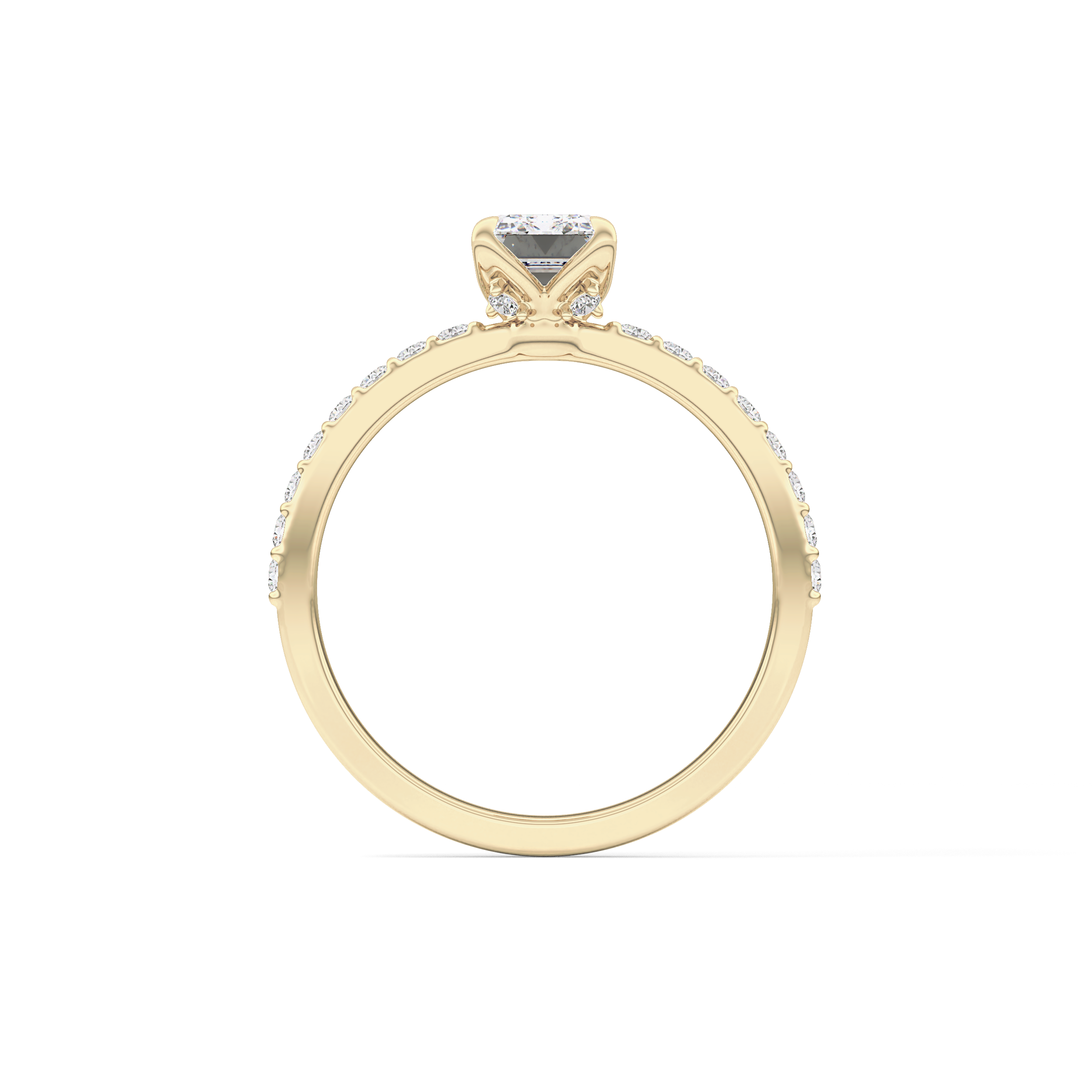 Emerald Pave Lab Grown Diamond Engagement Ring