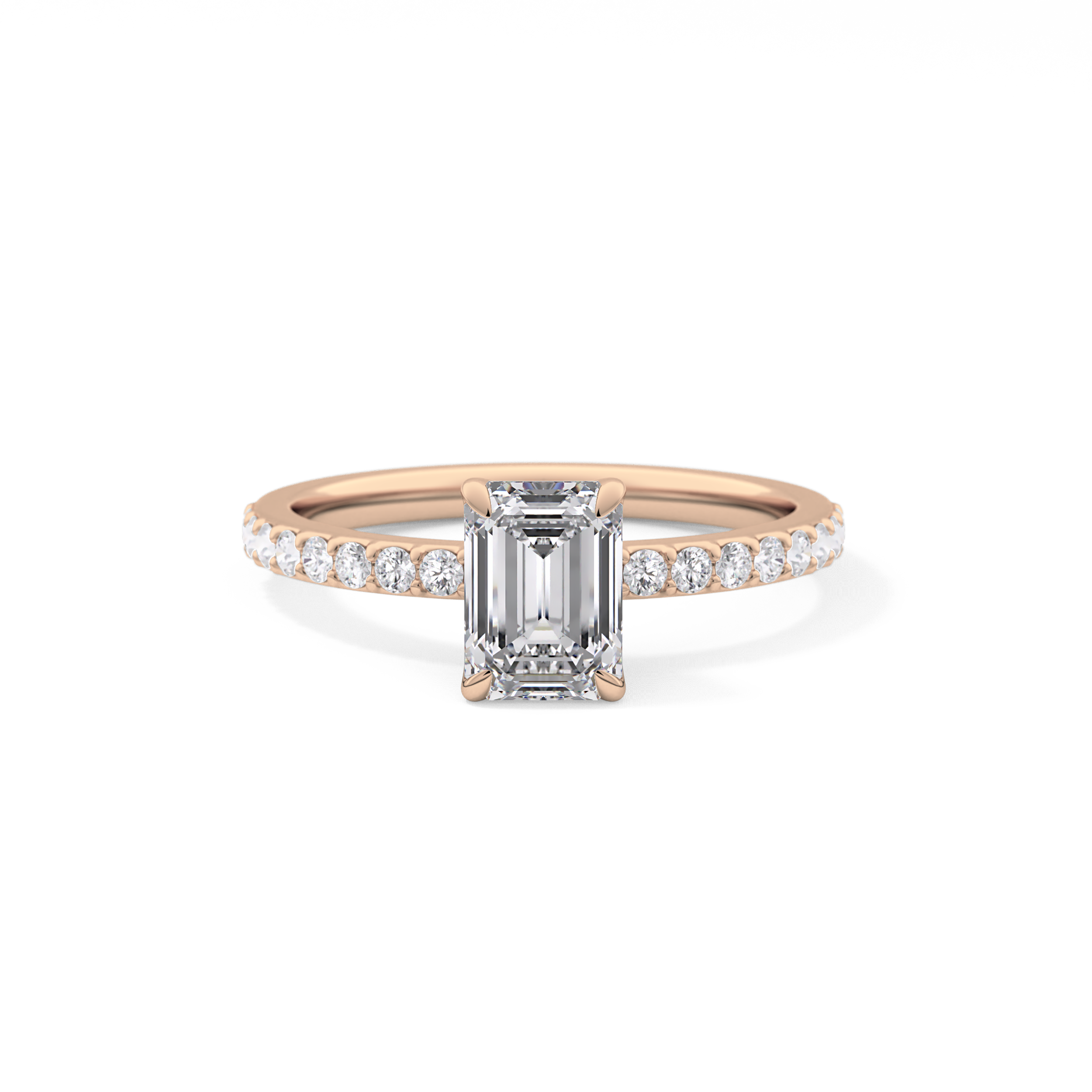 Emerald Pave Lab Grown Diamond Engagement Ring