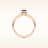 1.02 CT Emerald Shaped Pave Moissanite Engagement Ring