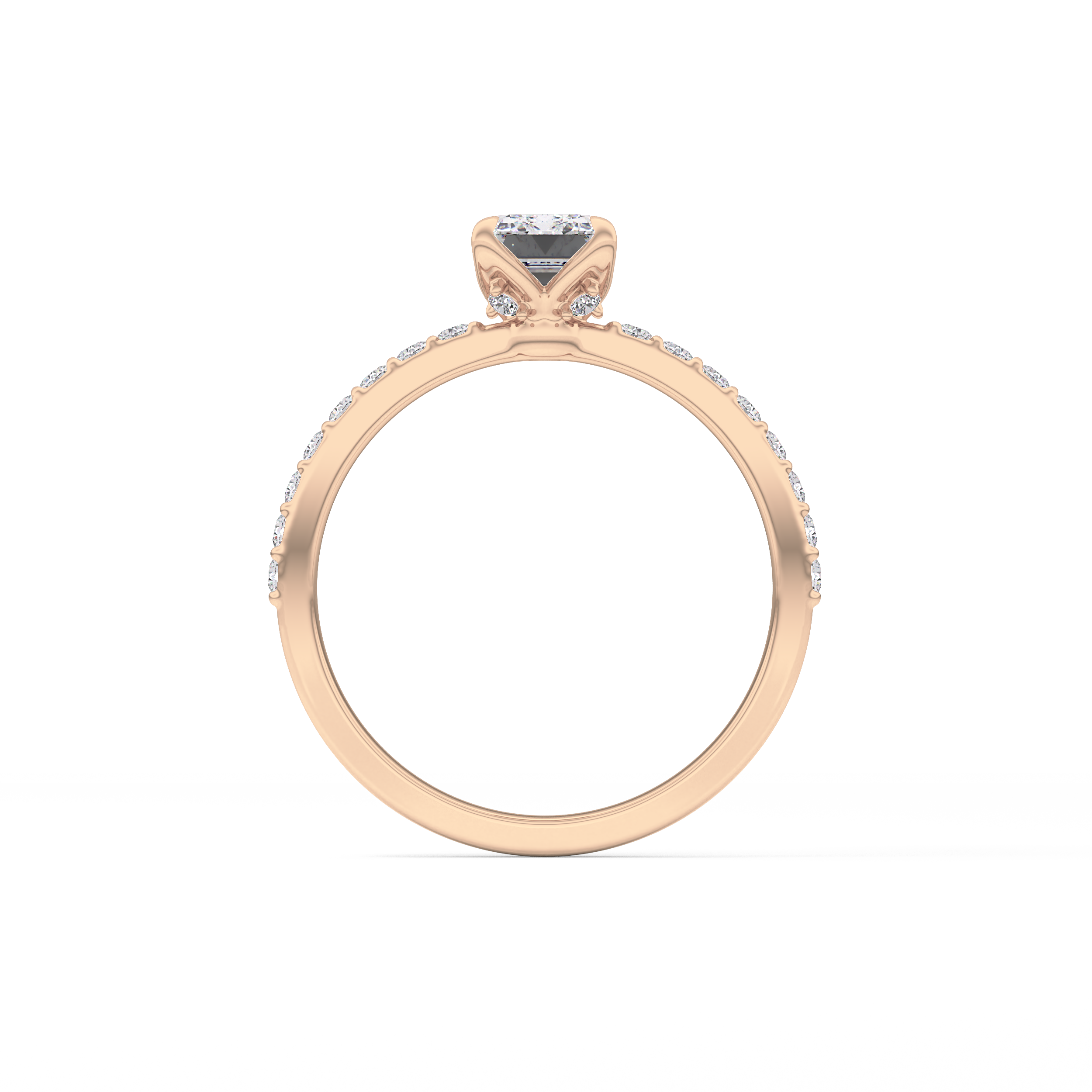Emerald Pave Lab Grown Diamond Engagement Ring