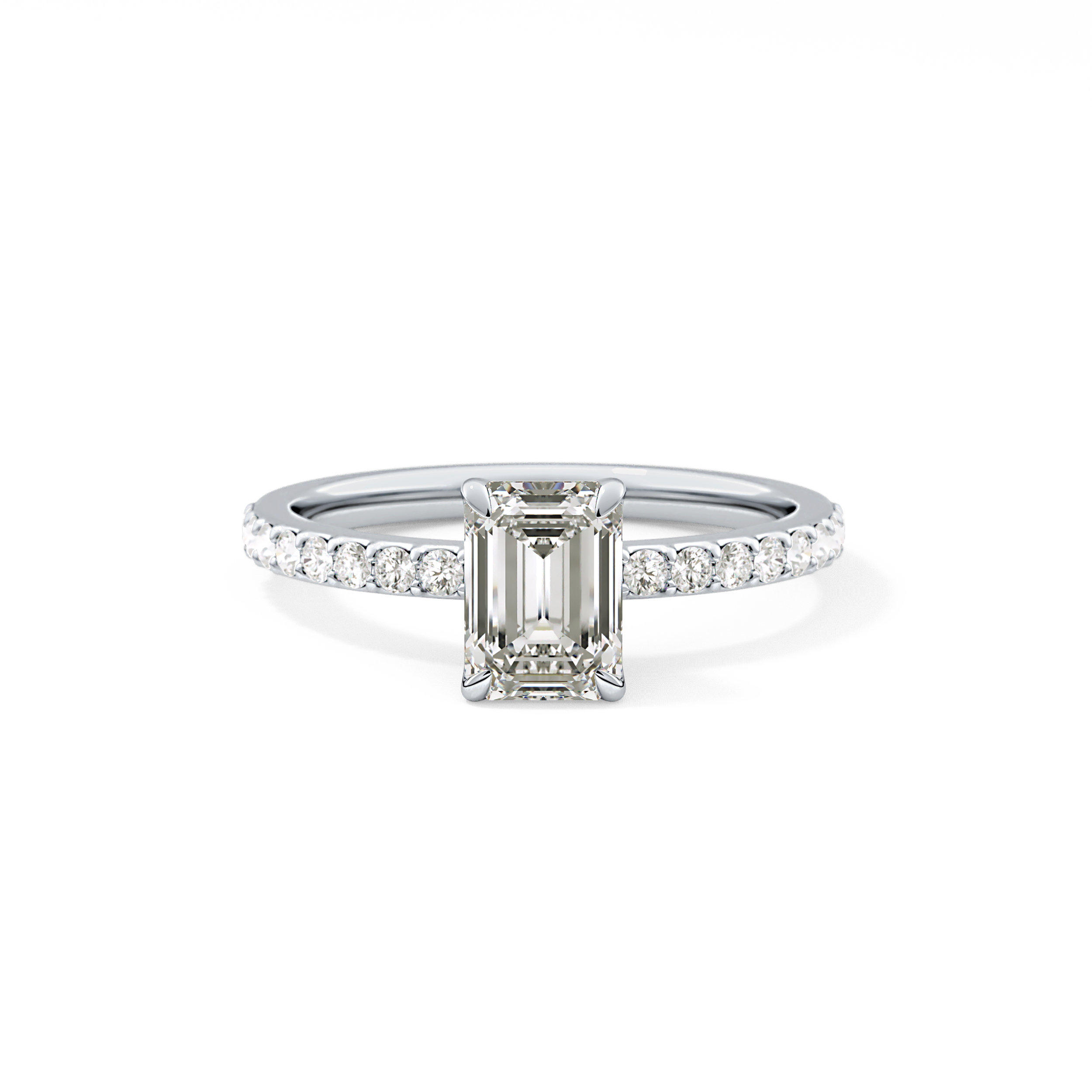 Emerald Pave Lab Grown Diamond Engagement Ring