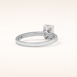 1.02 CT Emerald Shaped Pave Moissanite Engagement Ring
