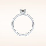 1.02 CT Emerald Shaped Pave Moissanite Engagement Ring