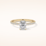 1.21 CT Radiant Shaped Pave Moissanite Engagement Ring