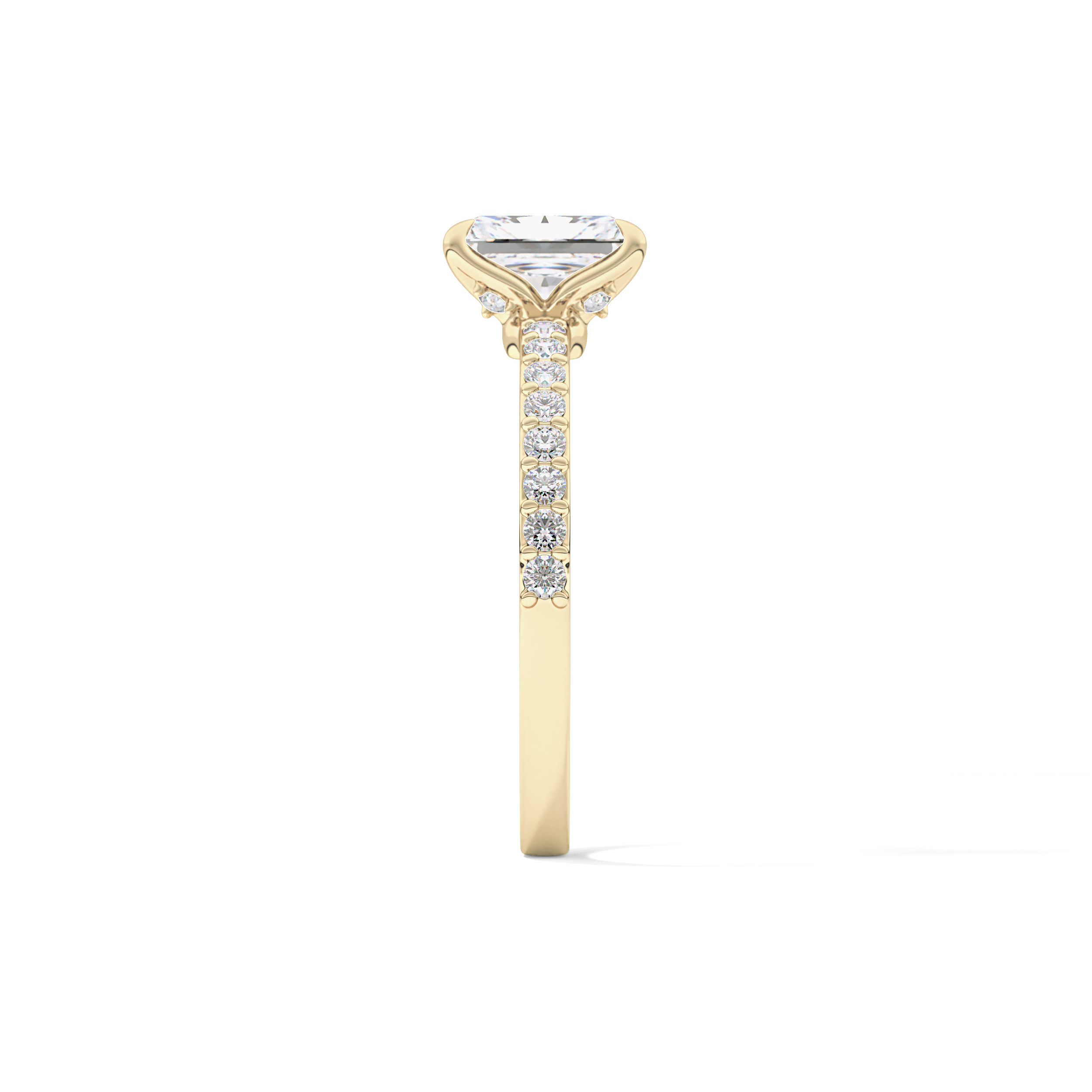 Radiant Pave Lab Grown Diamond Engagement Ring