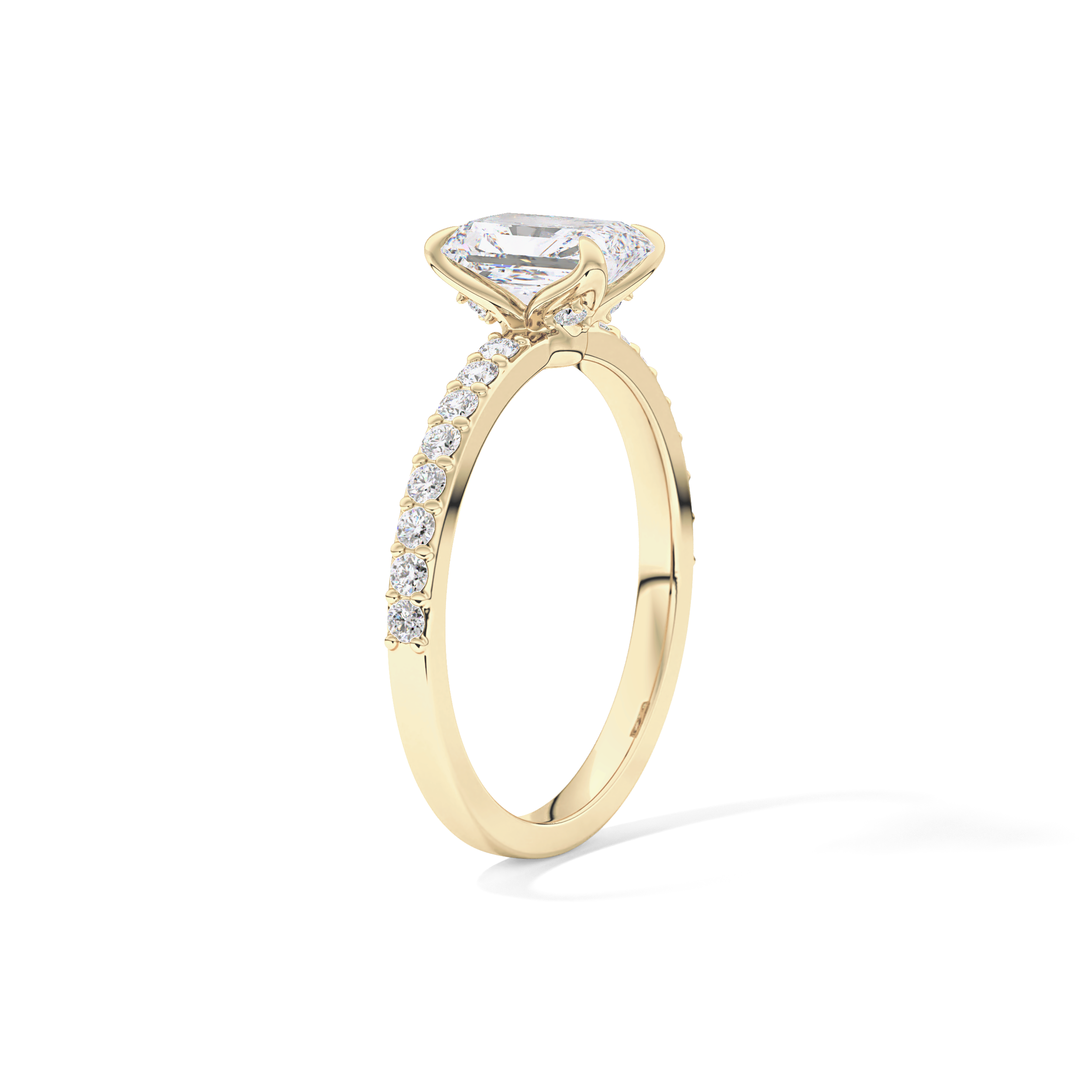 Radiant Pave Lab Grown Diamond Engagement Ring