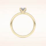 1.21 CT Radiant Shaped Pave Moissanite Engagement Ring