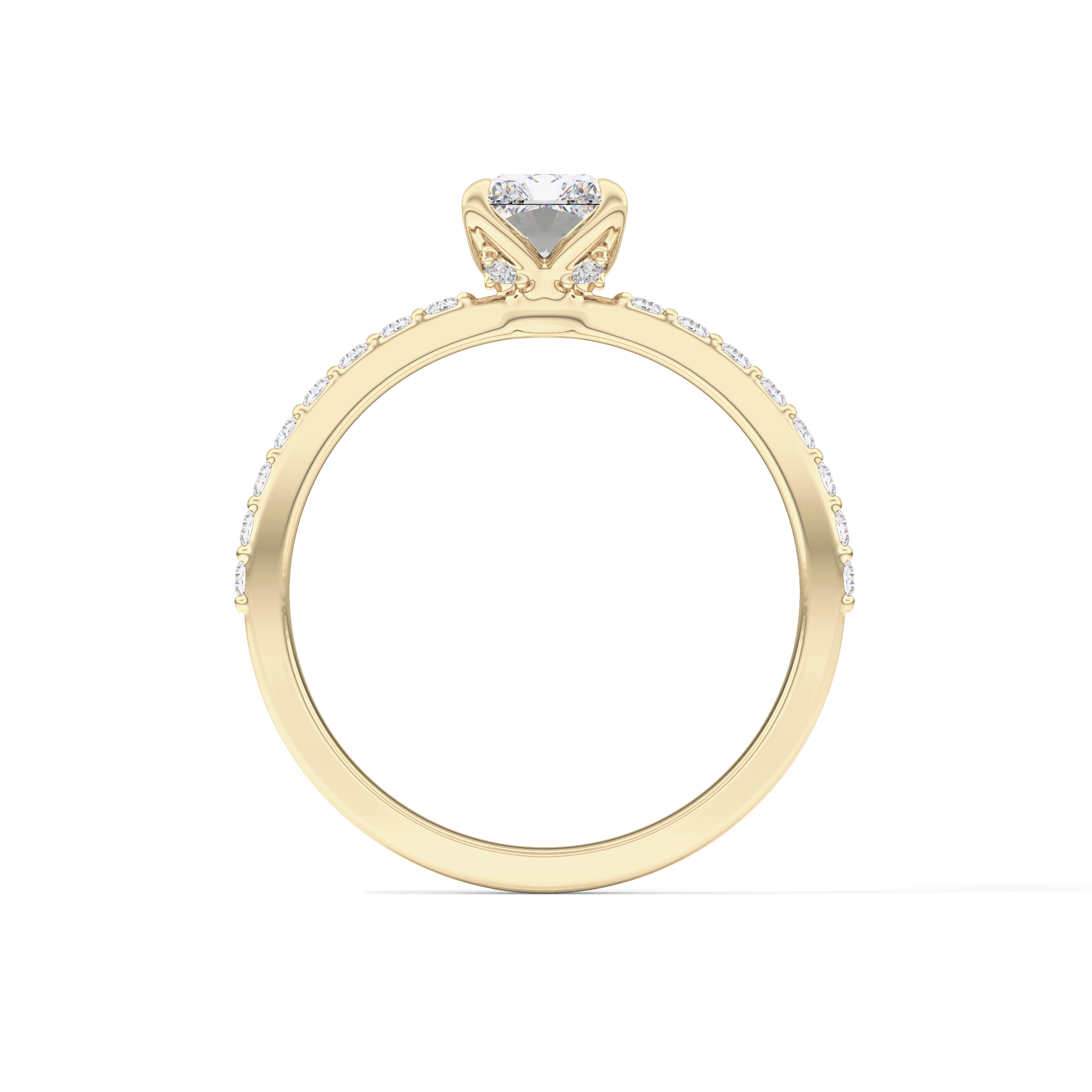 Radiant Pave Lab Grown Diamond Engagement Ring