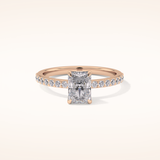 1.21 CT Radiant Shaped Pave Moissanite Engagement Ring