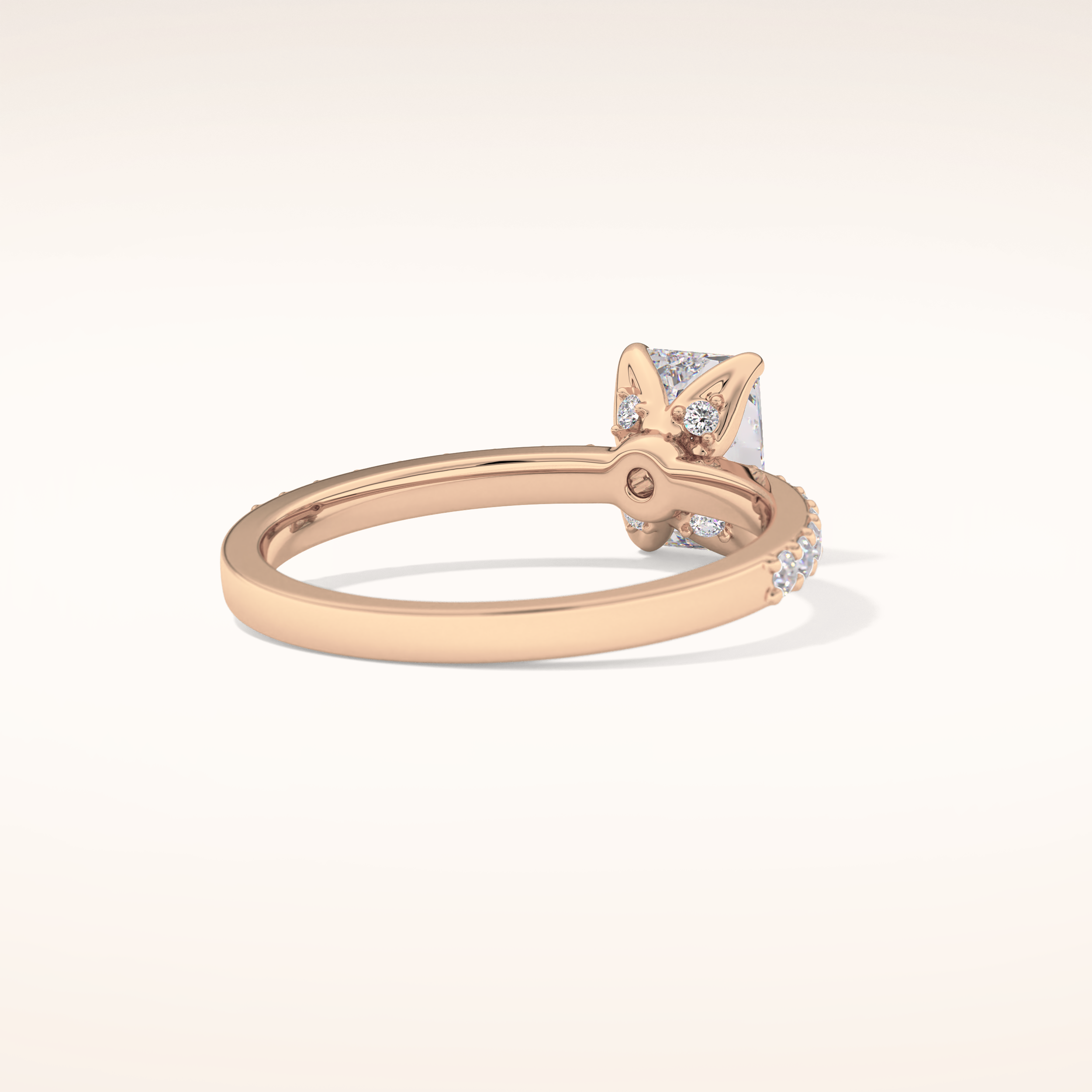 1.21 CT Radiant Shaped Pave Moissanite Engagement Ring