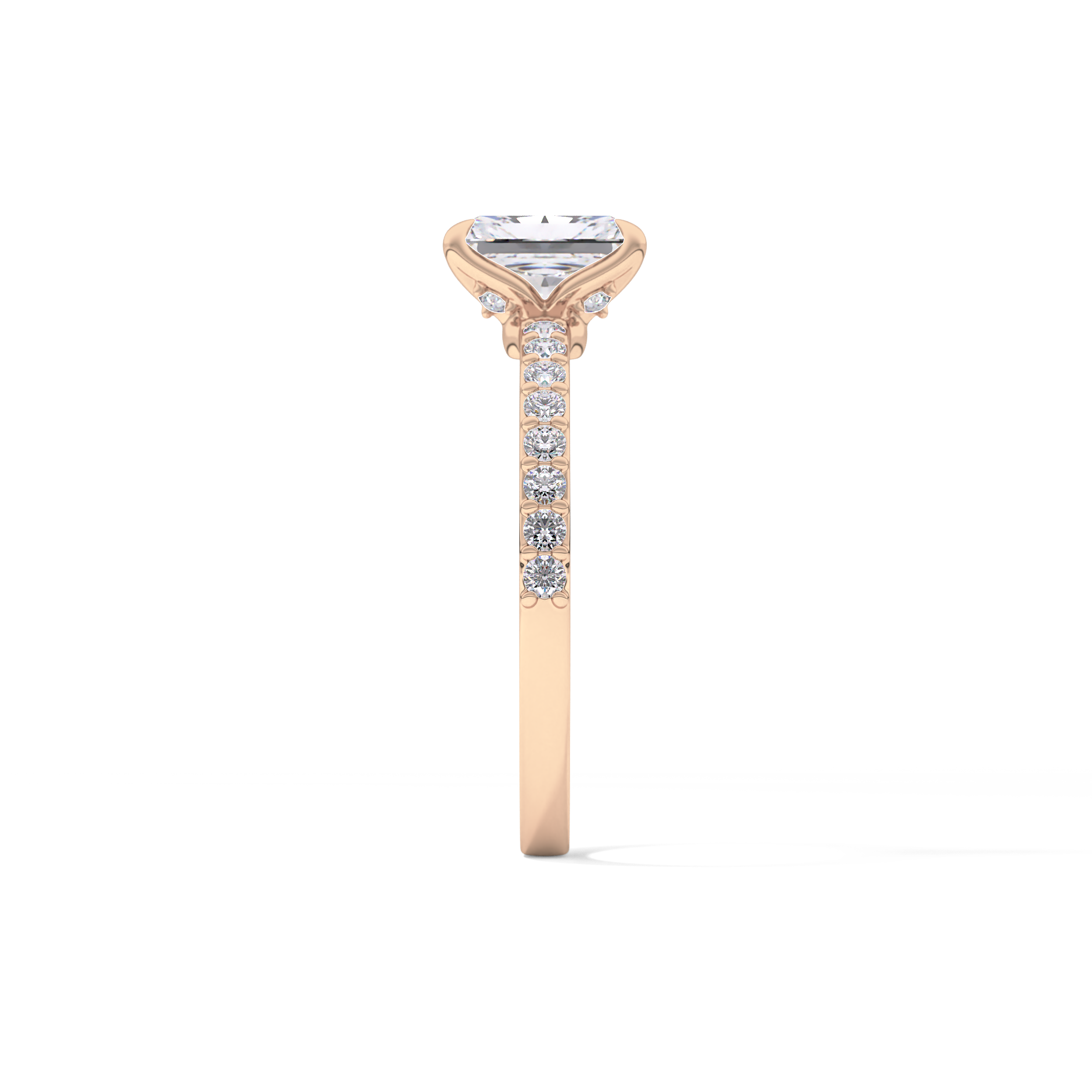 Radiant Pave Lab Grown Diamond Engagement Ring