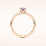1.21 CT Radiant Shaped Pave Moissanite Engagement Ring