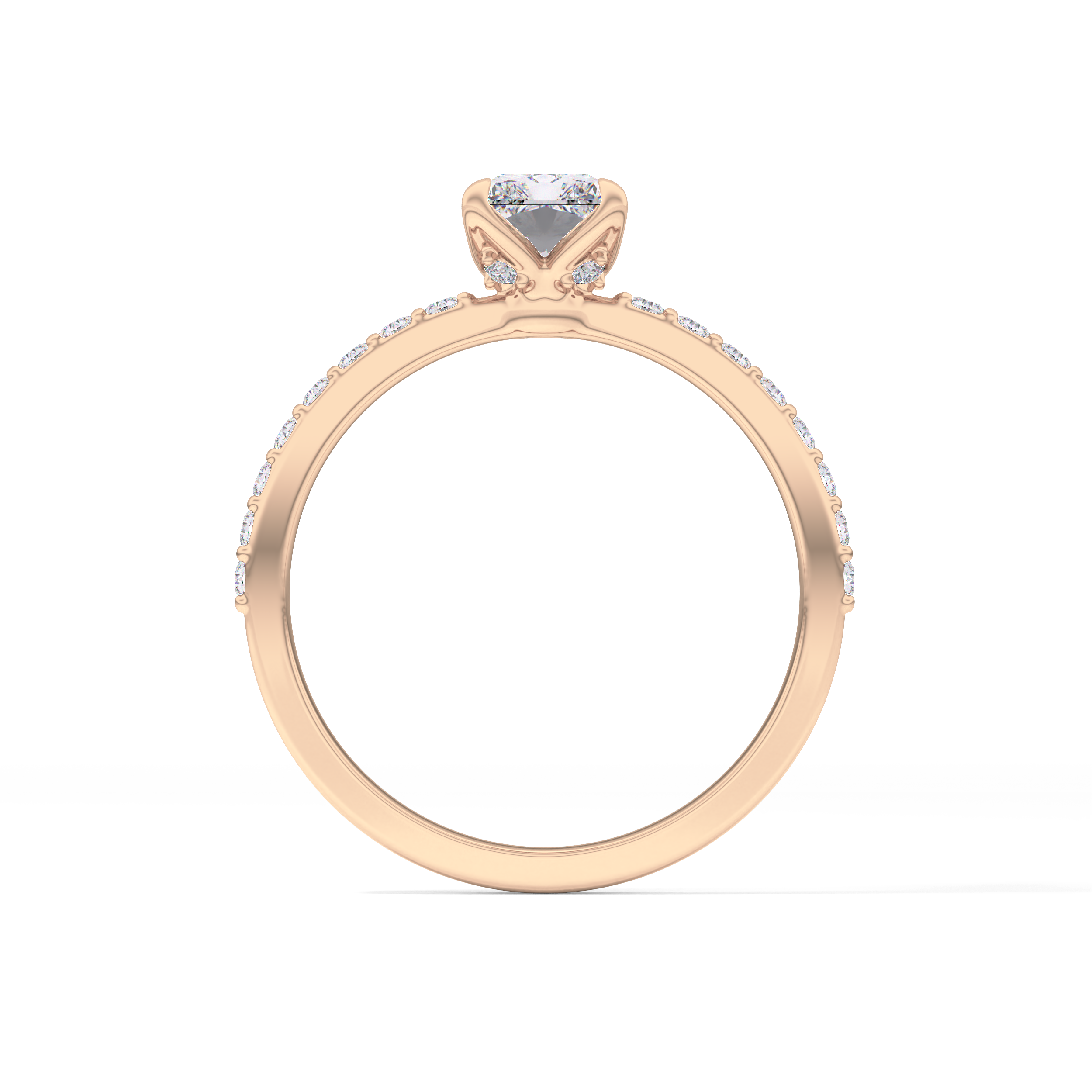 Radiant Pave Lab Grown Diamond Engagement Ring