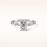 1.21 CT Radiant Shaped Pave Moissanite Engagement Ring