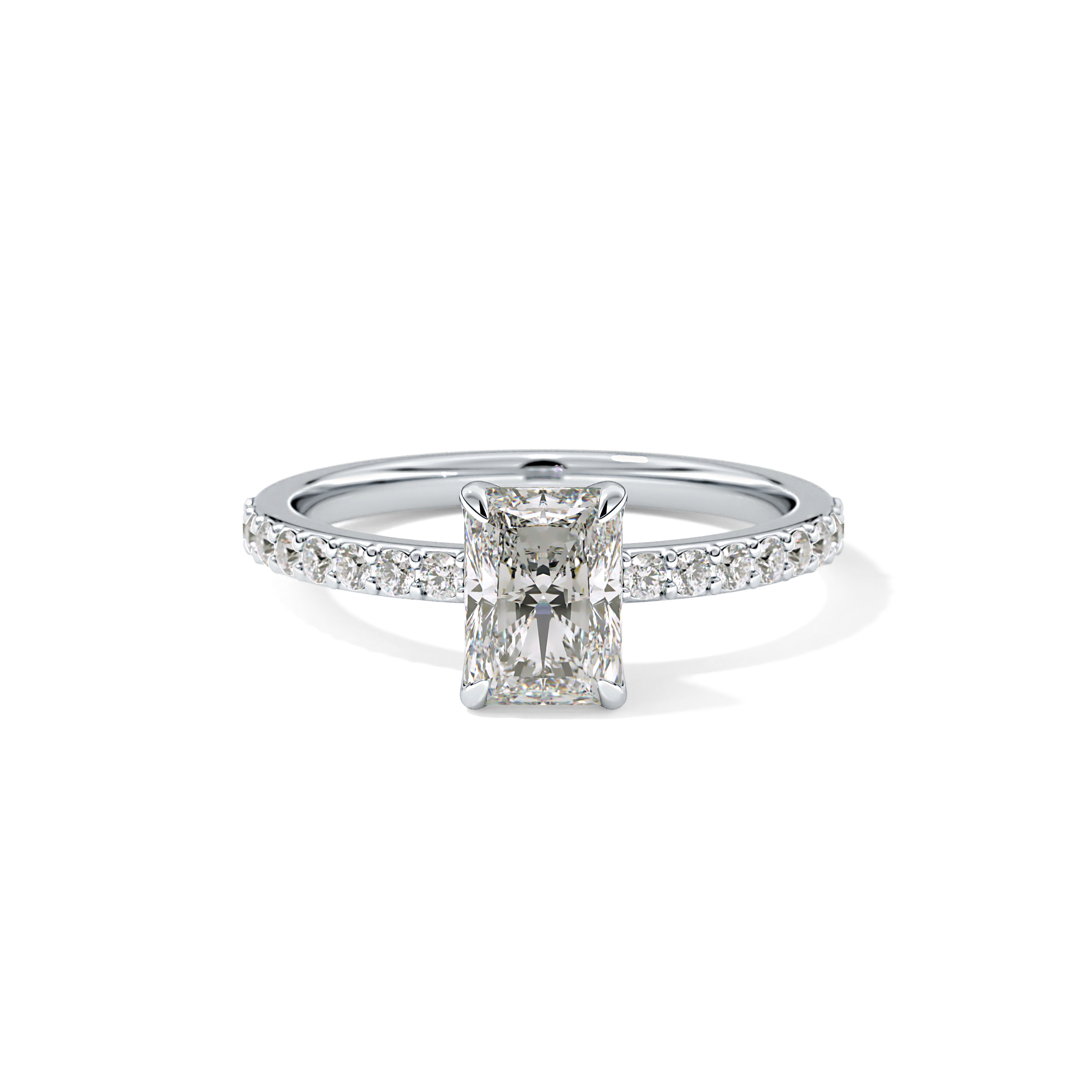 Radiant Pave Lab Grown Diamond Engagement Ring
