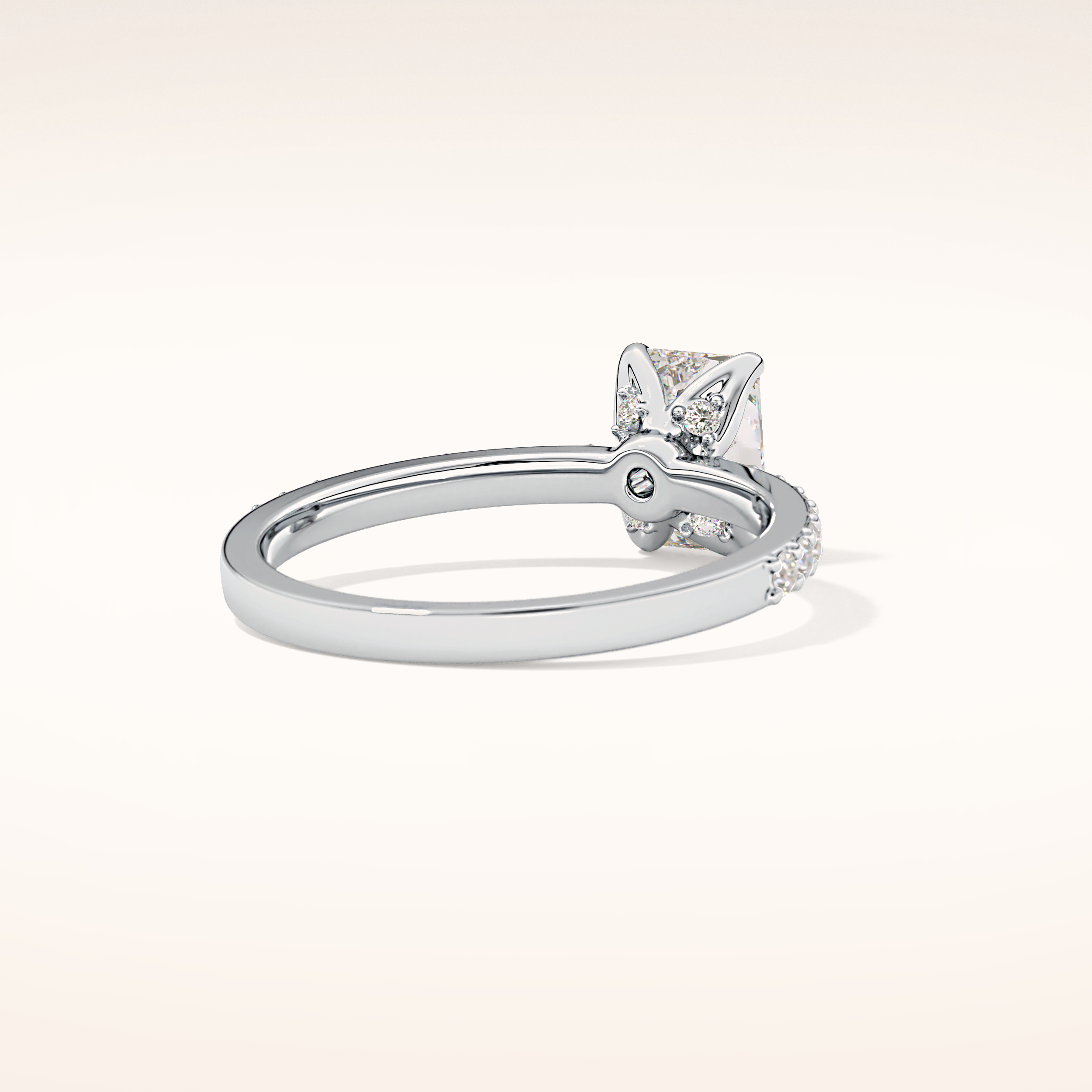 1.21 CT Radiant Shaped Pave Moissanite Engagement Ring
