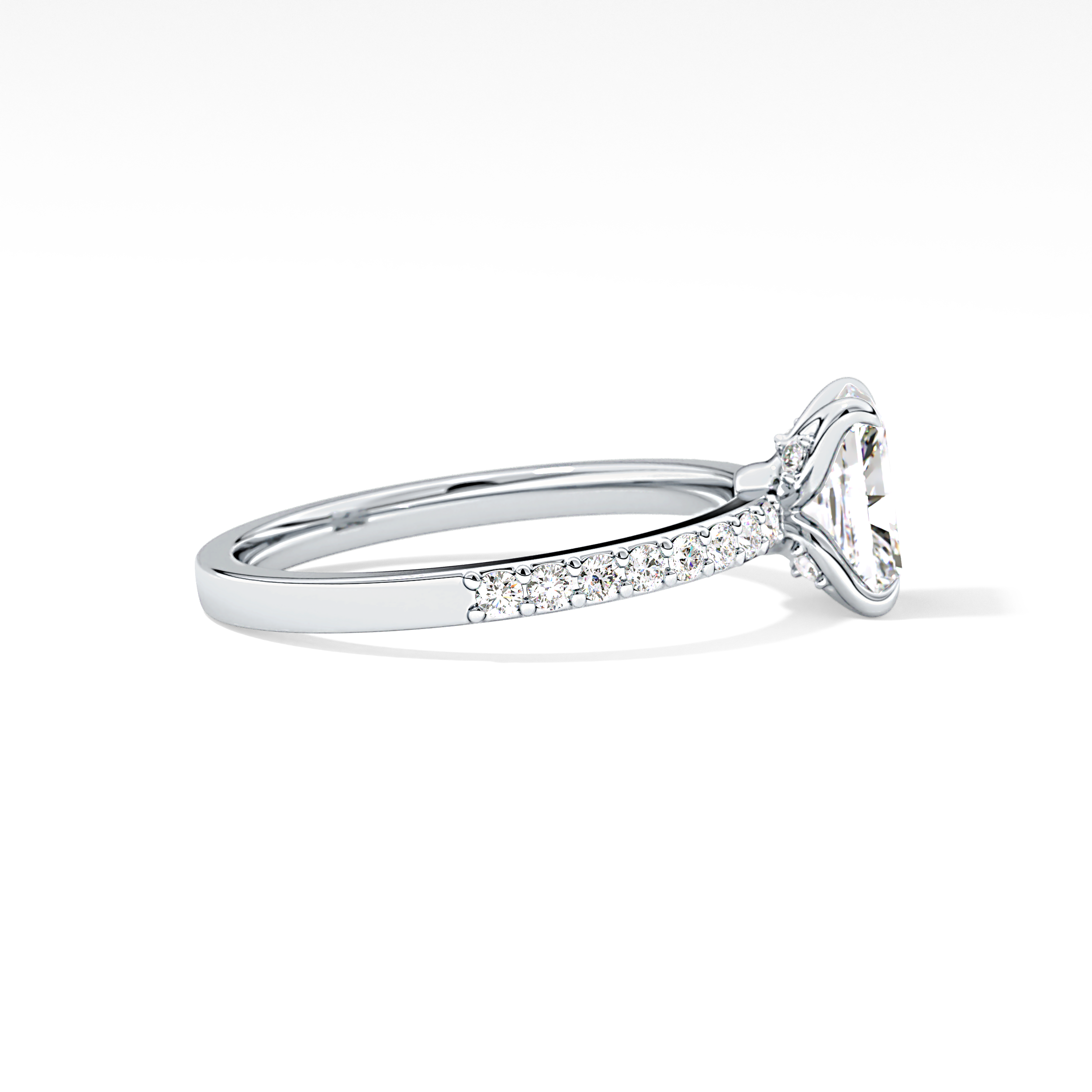 Radiant Pave Lab Grown Diamond Engagement Ring