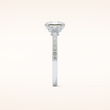 1.21 CT Radiant Shaped Pave Moissanite Engagement Ring