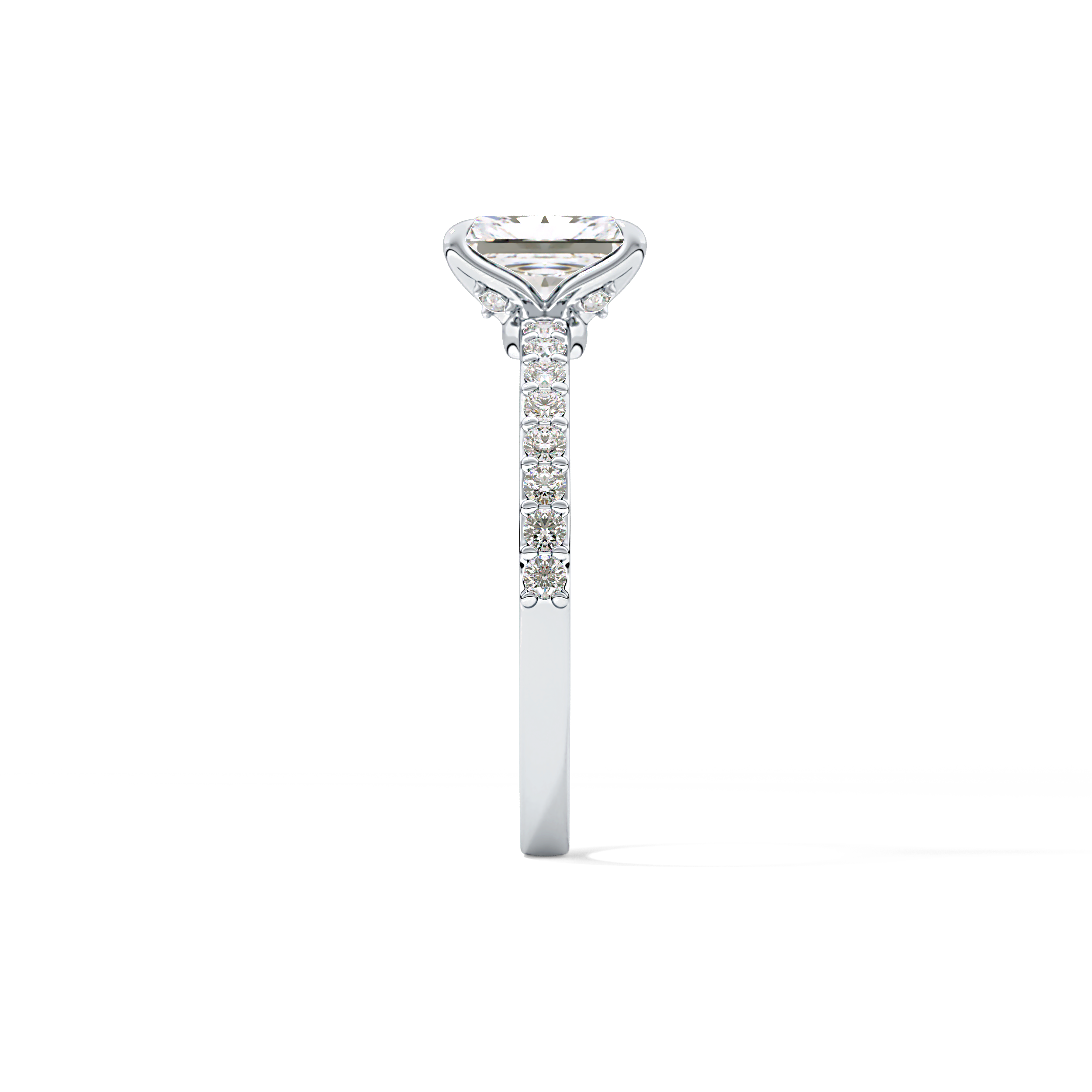 Radiant Pave Lab Grown Diamond Engagement Ring