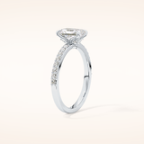 1.21 CT Radiant Shaped Pave Moissanite Engagement Ring