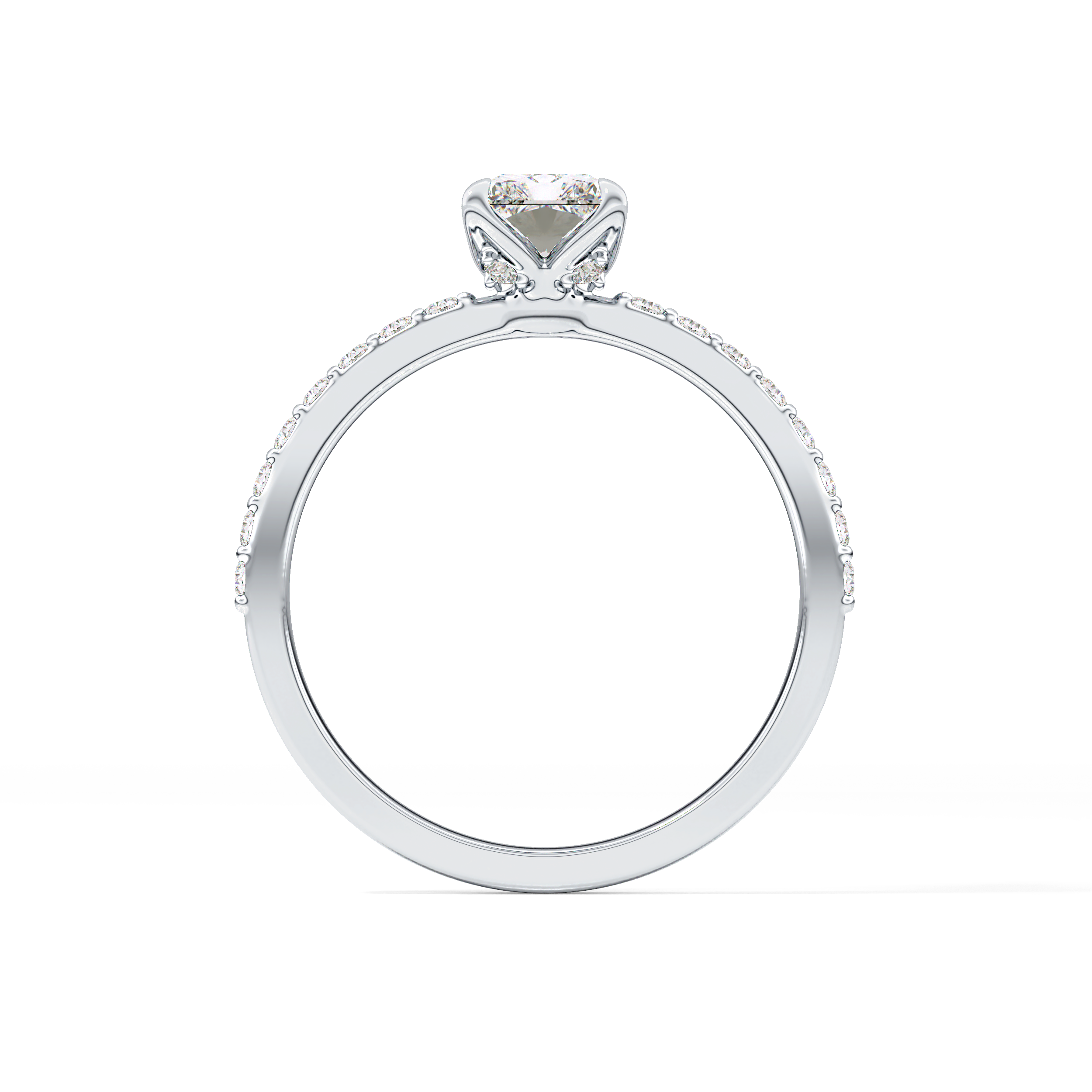 Radiant Pave Lab Grown Diamond Engagement Ring