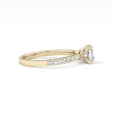 Asscher Pave Lab Grown Diamond Engagement Ring