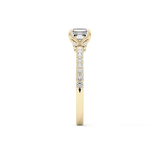 Asscher Pave Lab Grown Diamond Engagement Ring