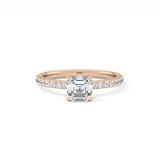 Asscher Pave Lab Grown Diamond Engagement Ring