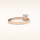 0.86 CT Emerald Shaped Pave Moissanite Engagement Ring