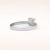 0.86 CT Emerald Shaped Pave Moissanite Engagement Ring