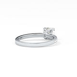 Asscher Pave Lab Grown Diamond Engagement Ring