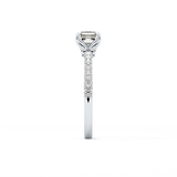 Asscher Pave Lab Grown Diamond Engagement Ring