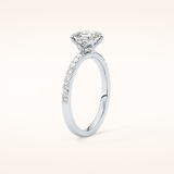 0.86 CT Emerald Shaped Pave Moissanite Engagement Ring