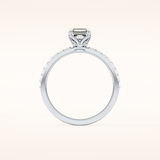 0.86 CT Emerald Shaped Pave Moissanite Engagement Ring