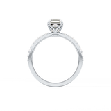 Asscher Pave Lab Grown Diamond Engagement Ring