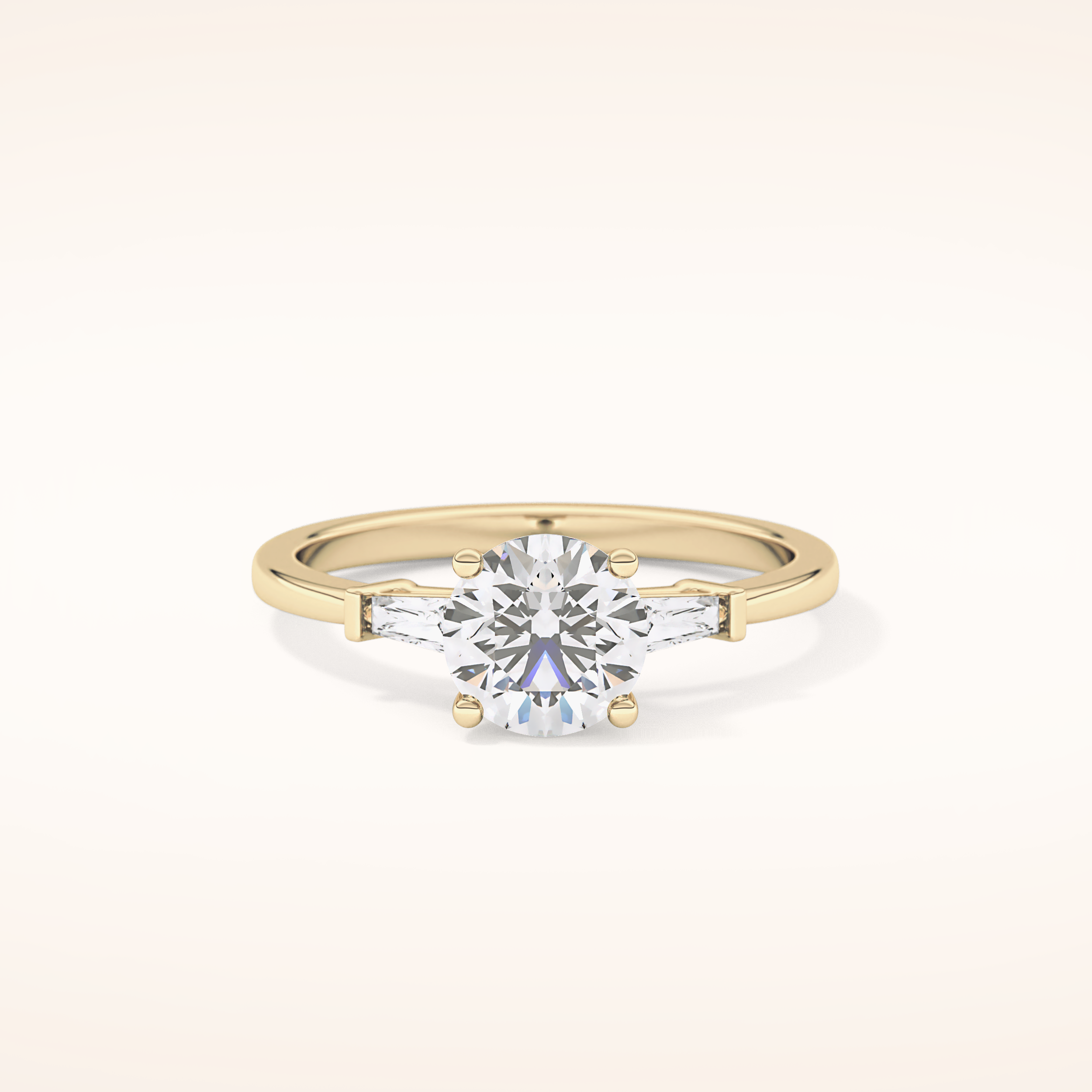 1.03 CT Round Shaped Three Stone Moissanite Engagement Ring