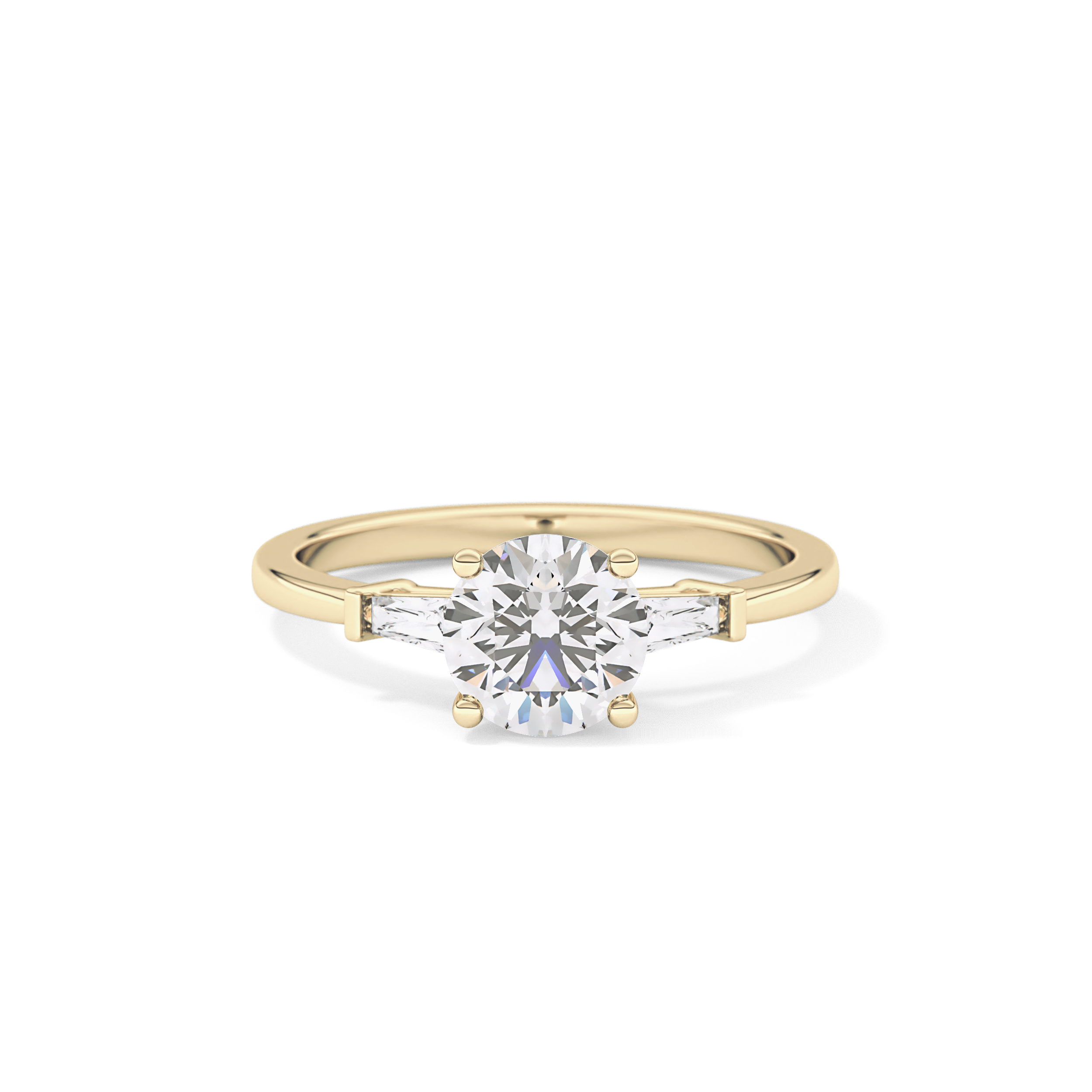Round Three Stone Lab Grown Diamond Engagement Ring