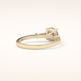 1.03 CT Round Shaped Three Stone Moissanite Engagement Ring