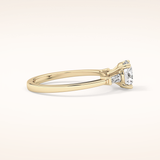 1.03 CT Round Shaped Three Stone Moissanite Engagement Ring