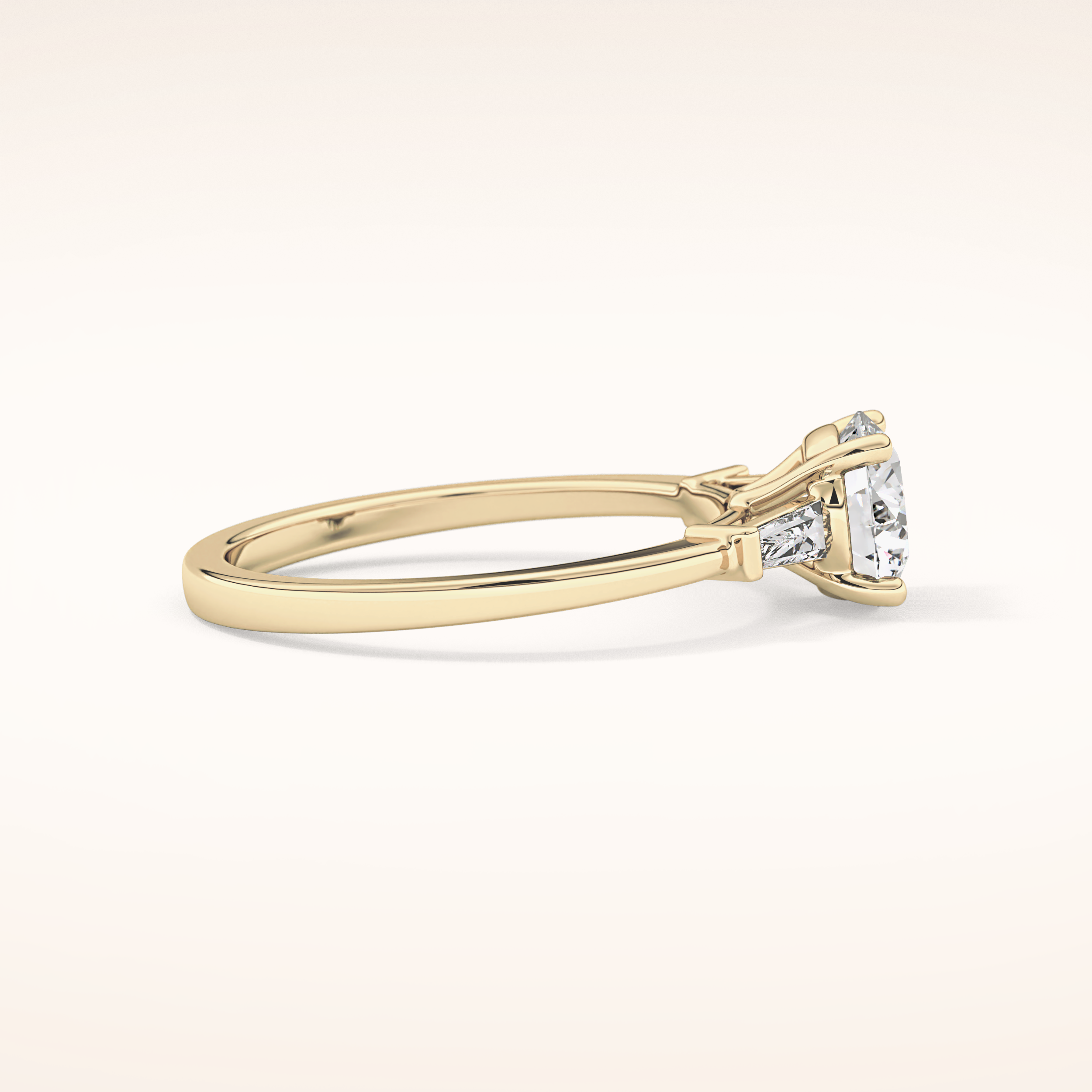 1.03 CT Round Shaped Three Stone Moissanite Engagement Ring
