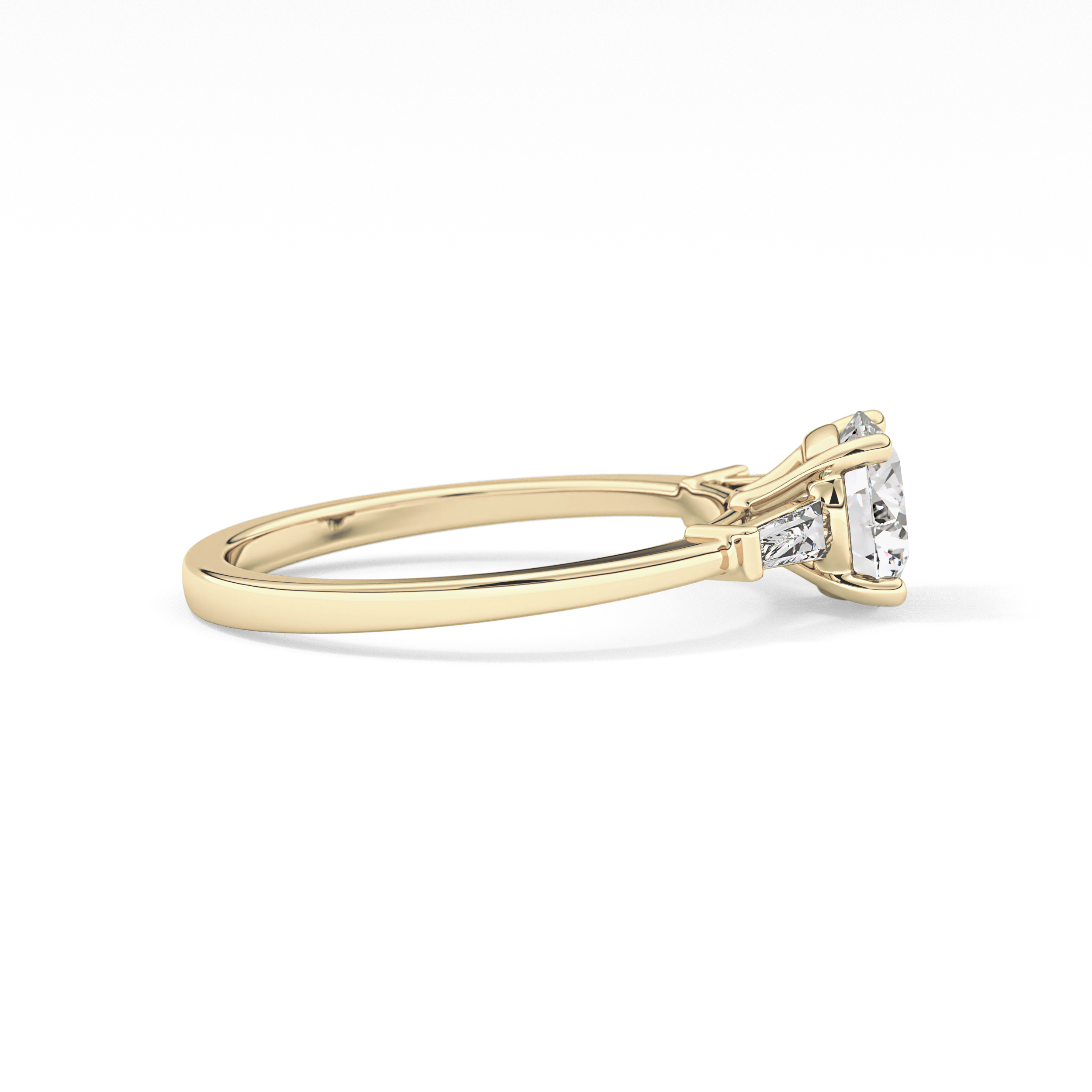 Round Three Stone Lab Grown Diamond Engagement Ring