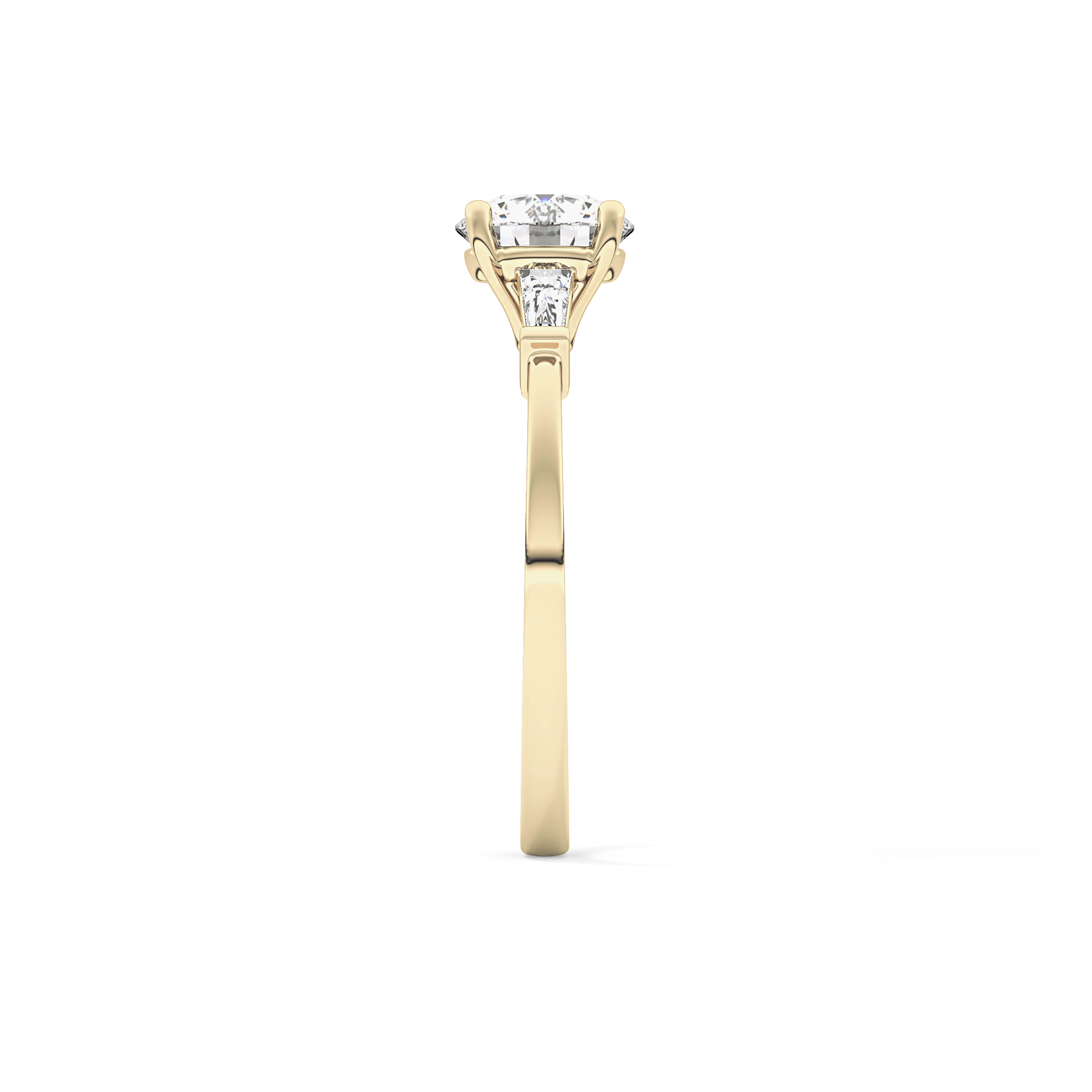 Round Three Stone Lab Grown Diamond Engagement Ring