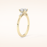 1.03 CT Round Shaped Three Stone Moissanite Engagement Ring