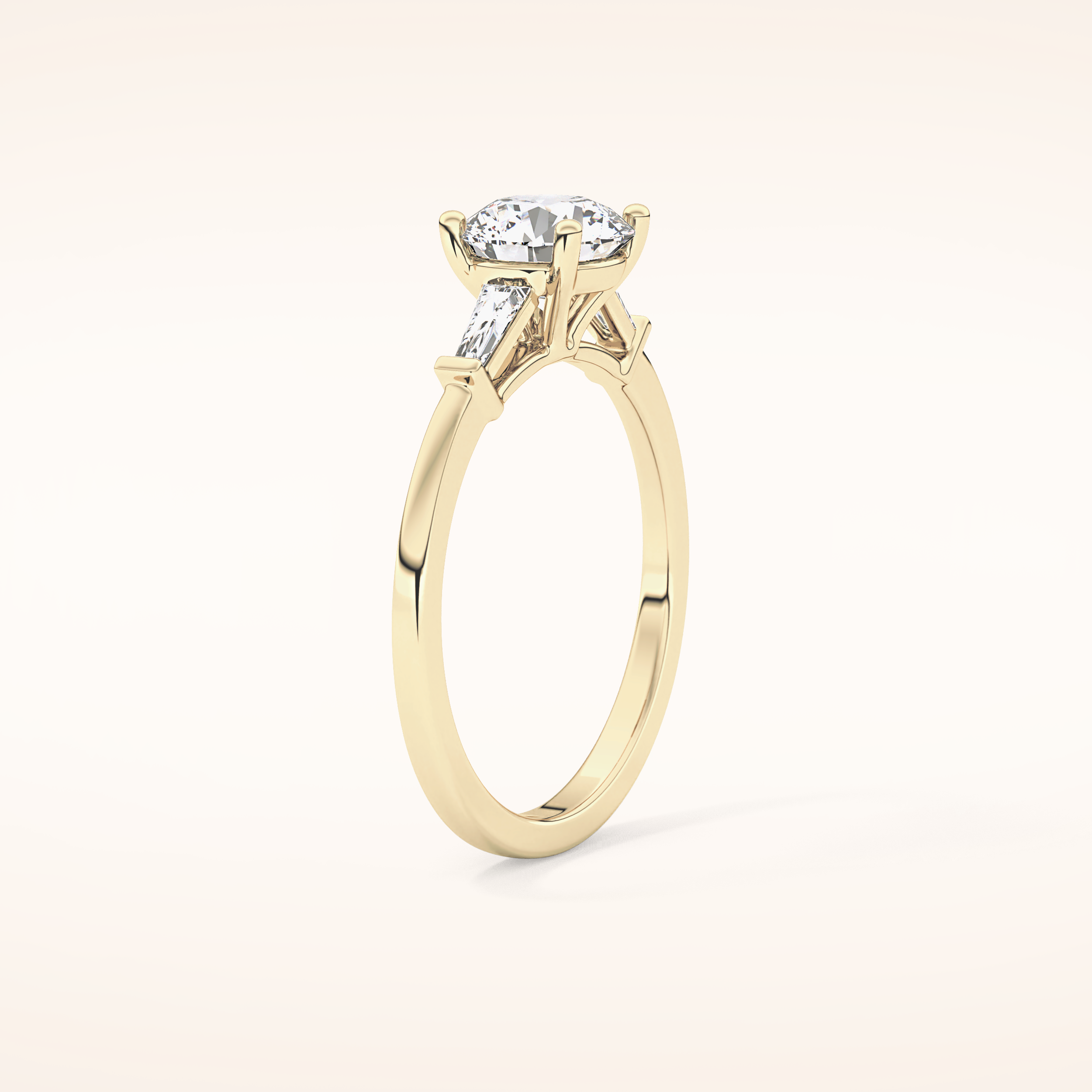1.03 CT Round Shaped Three Stone Moissanite Engagement Ring